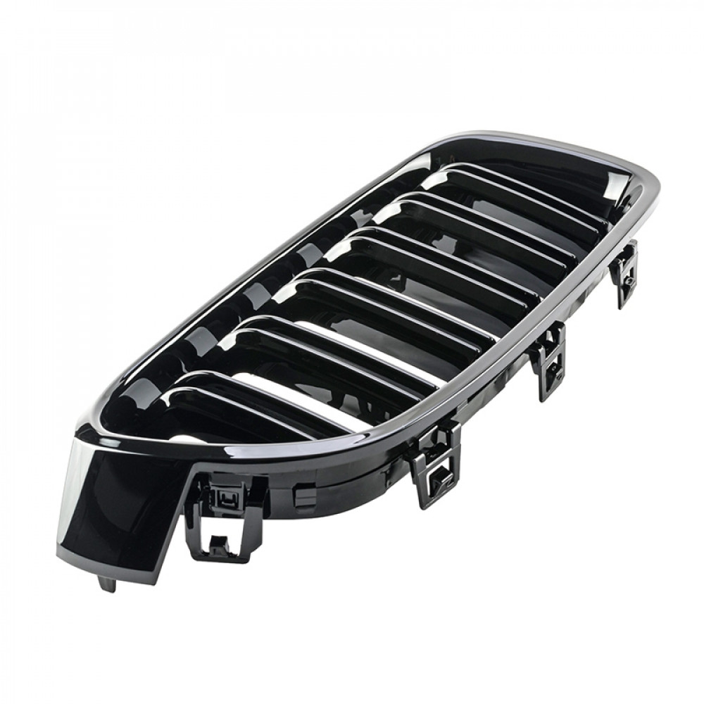 Решітки радіатора (ніздрі) BMW 3-Series F30/F31 (2011-2019) в стилі М3 Gloss Black (подвійні ребра)