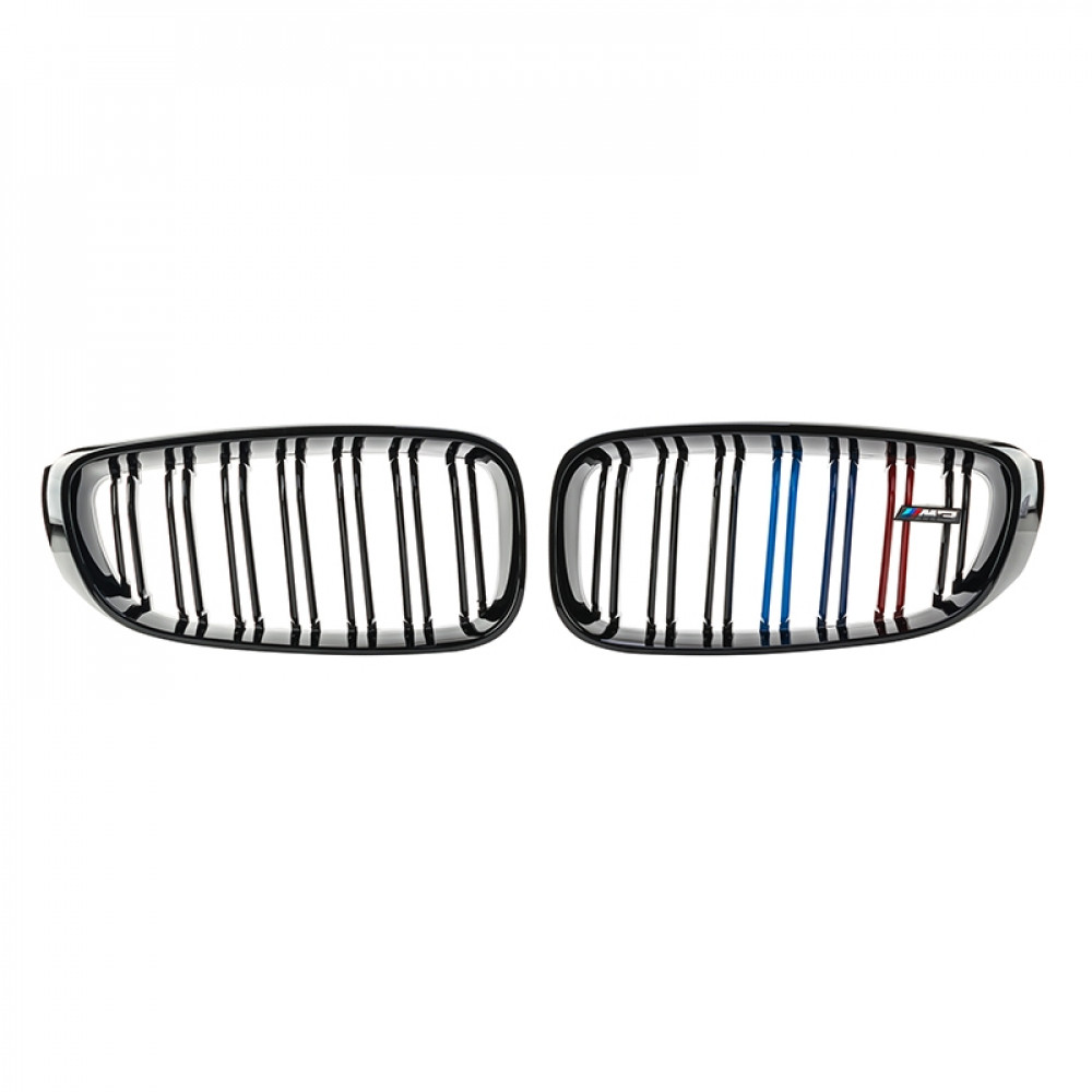 Решетки радиатора (ноздри) BMW 3-Series F34 GT (2013-2016) в стиле M3 Black