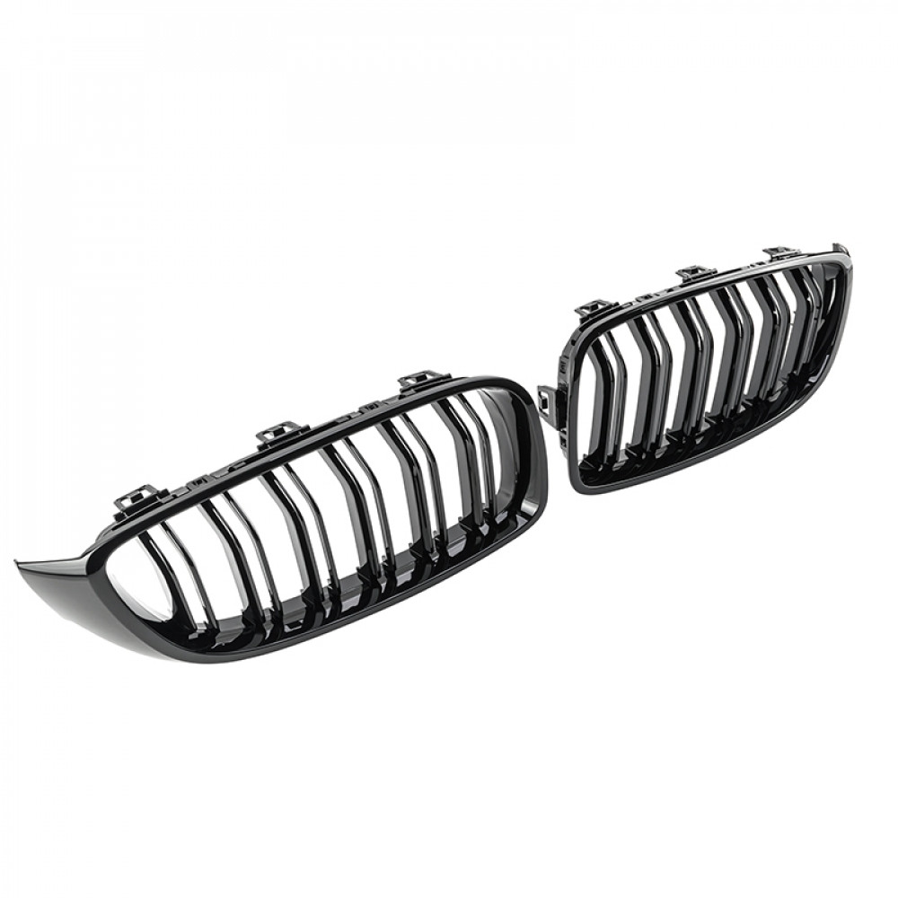 Решітки радіатора (ніздрі) BMW 4-Series F32/F33/F36 (2013-2020) у стилі M4 (Gloss Black)