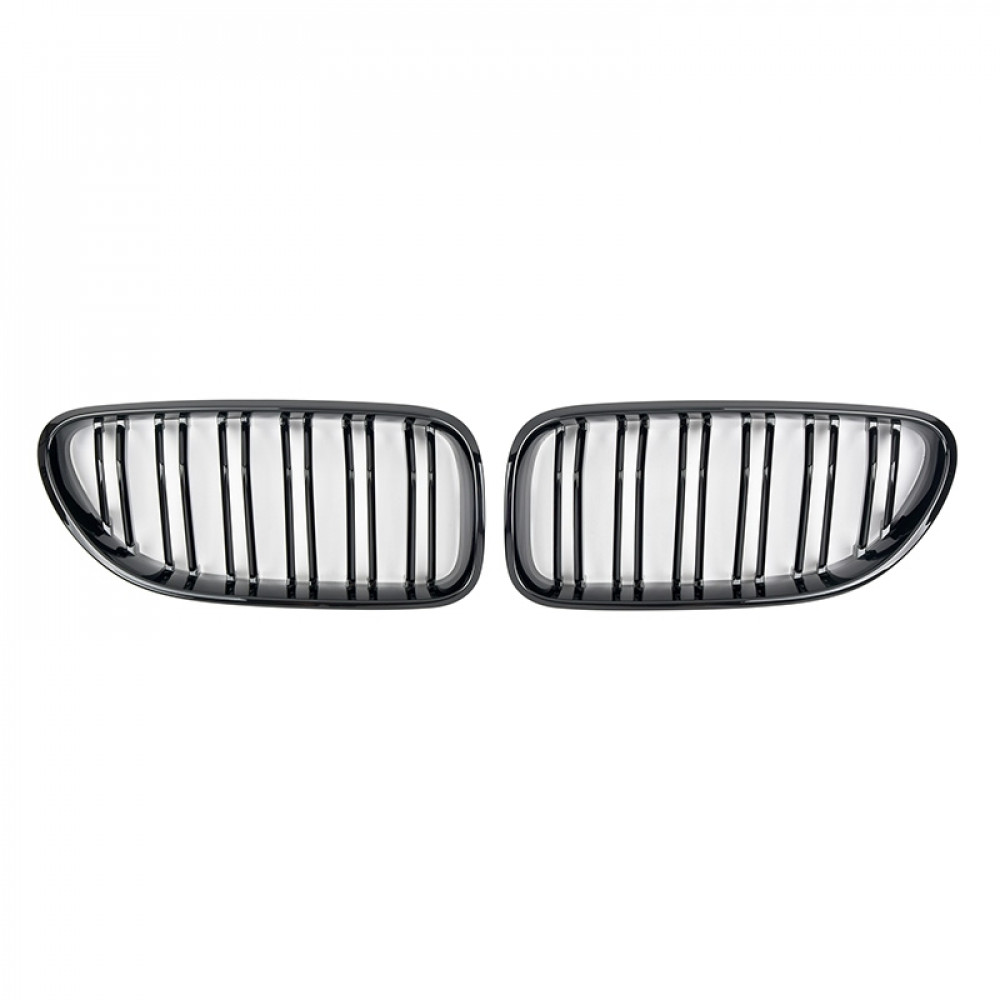 Решетка радиатора (ноздри) BMW 6-Series F06/F12/F13 (2011-2018) в стиле M6 (Gloss Black)
