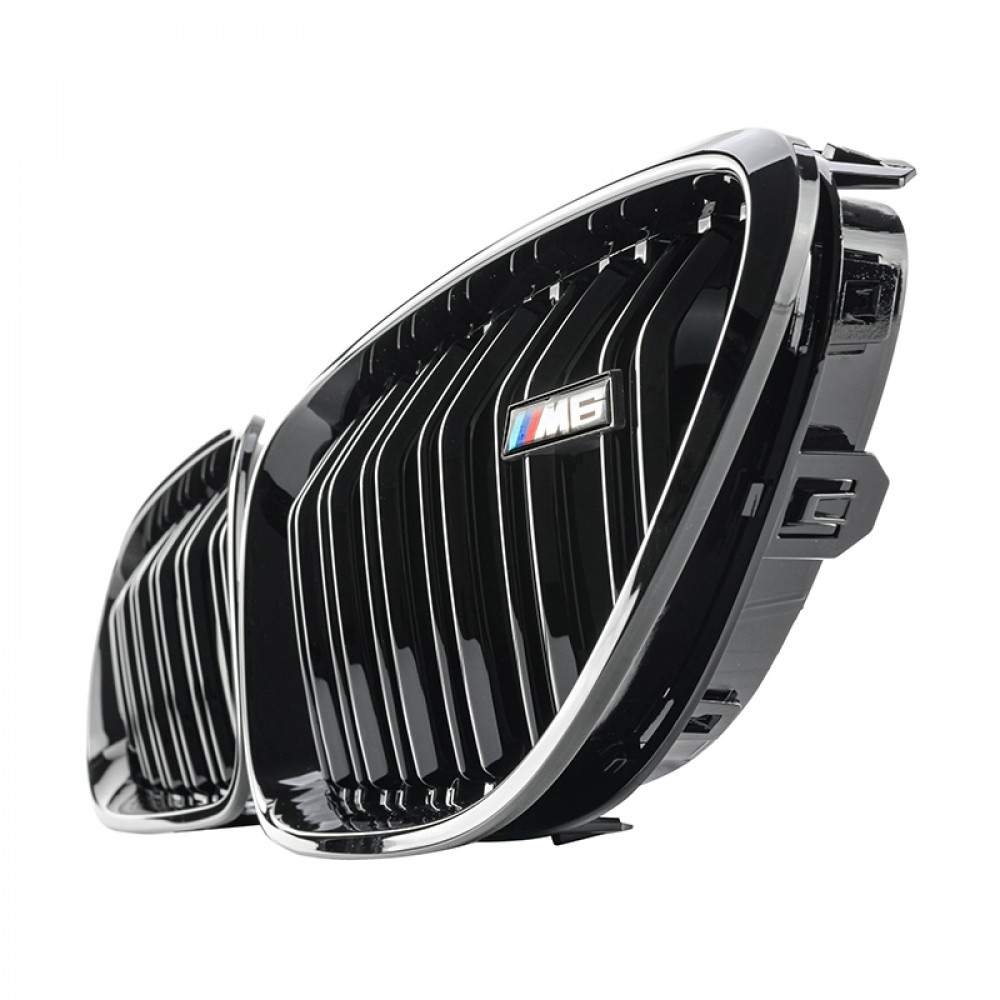 Решетка радиатора (ноздри) BMW 6-Series F06/F12/F13 (2011-2018) в стиле M6 (Gloss Black)
