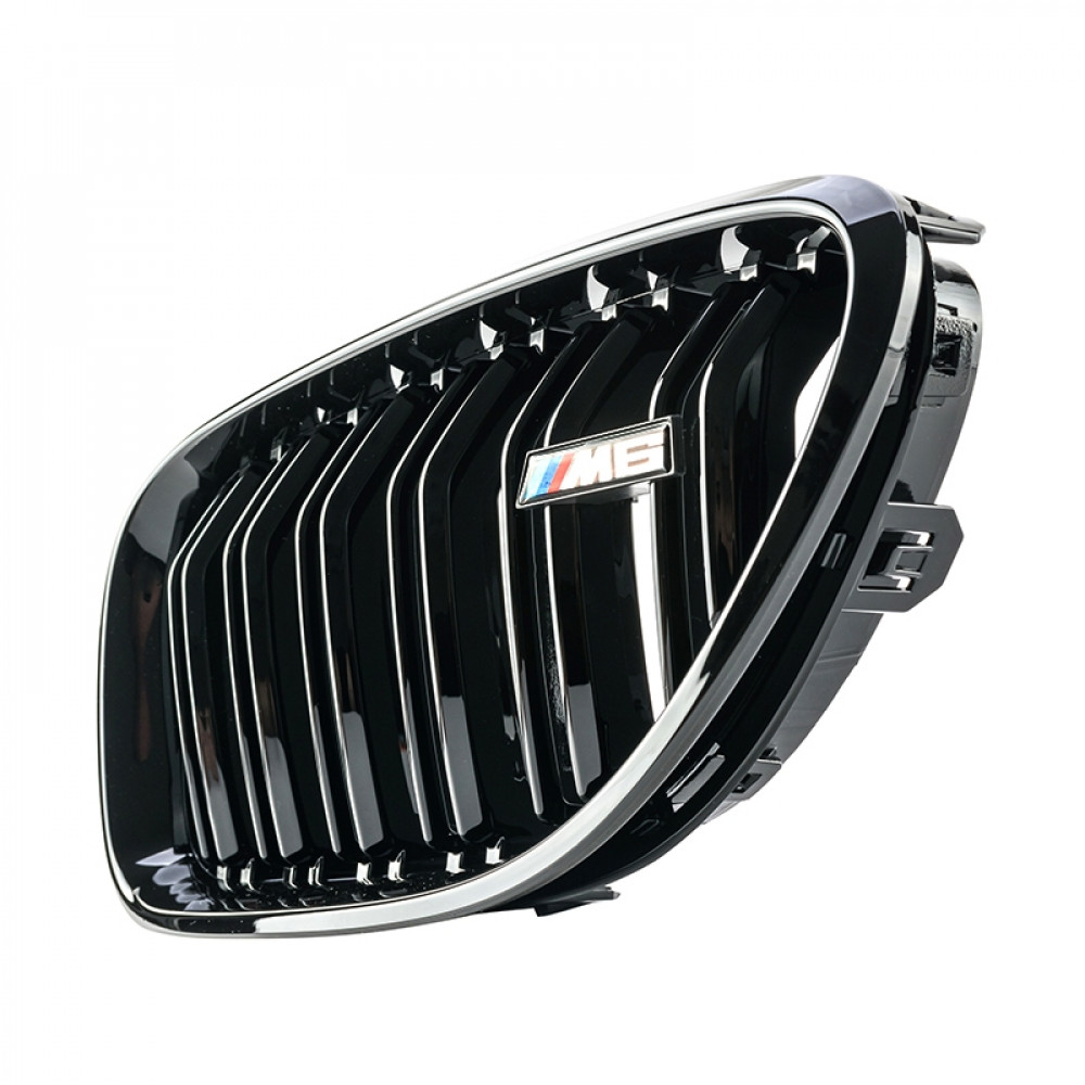 Решетка радиатора (ноздри) BMW 6-Series F06/F12/F13 (2011-2018) в стиле M6 (Gloss Black)