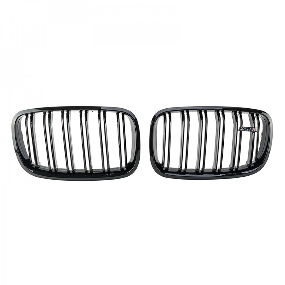 Решетки радиатора (ноздри) BMW X5 E70/X6 E71 (2007-2013) в стиле М (Gloss Black)