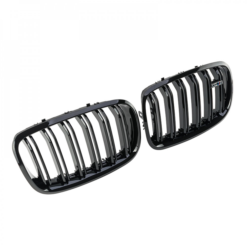 Решетки радиатора (ноздри) BMW X5 E70/X6 E71 (2007-2013) в стиле М (Gloss Black)