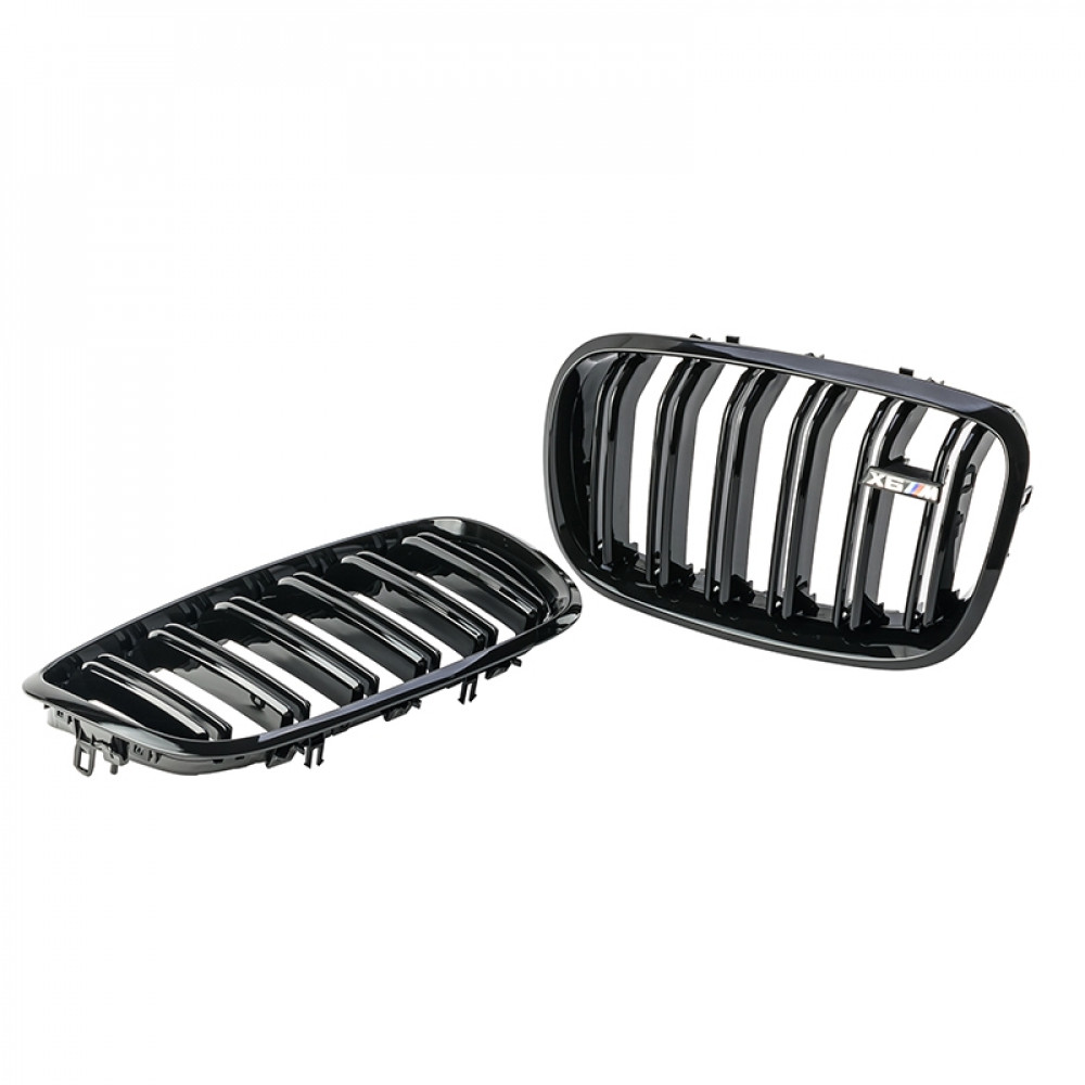 Решетки радиатора (ноздри) BMW X5 E70/X6 E71 (2007-2013) в стиле М (Gloss Black)