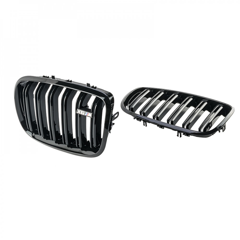 Решетки радиатора (ноздри) BMW X5 E70/X6 E71 (2007-2013) в стиле М (Gloss Black)