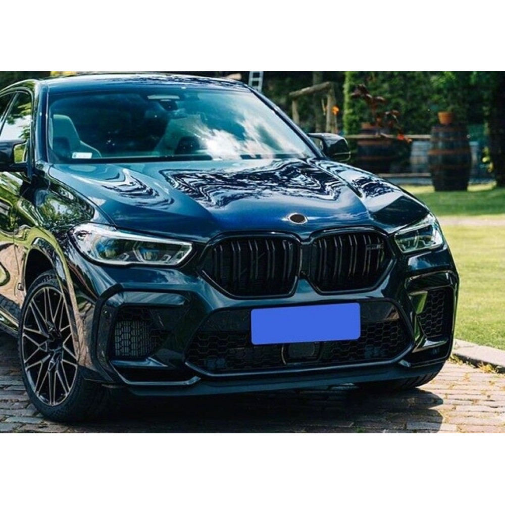 Решітка радіатора (ніздрі) BMW X6 G06 (2019-2023) у стилі М (Shadow Line)