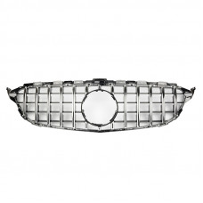 Решетка радиатора Mercedes C-klass W205 в стиле GT Black Chrome