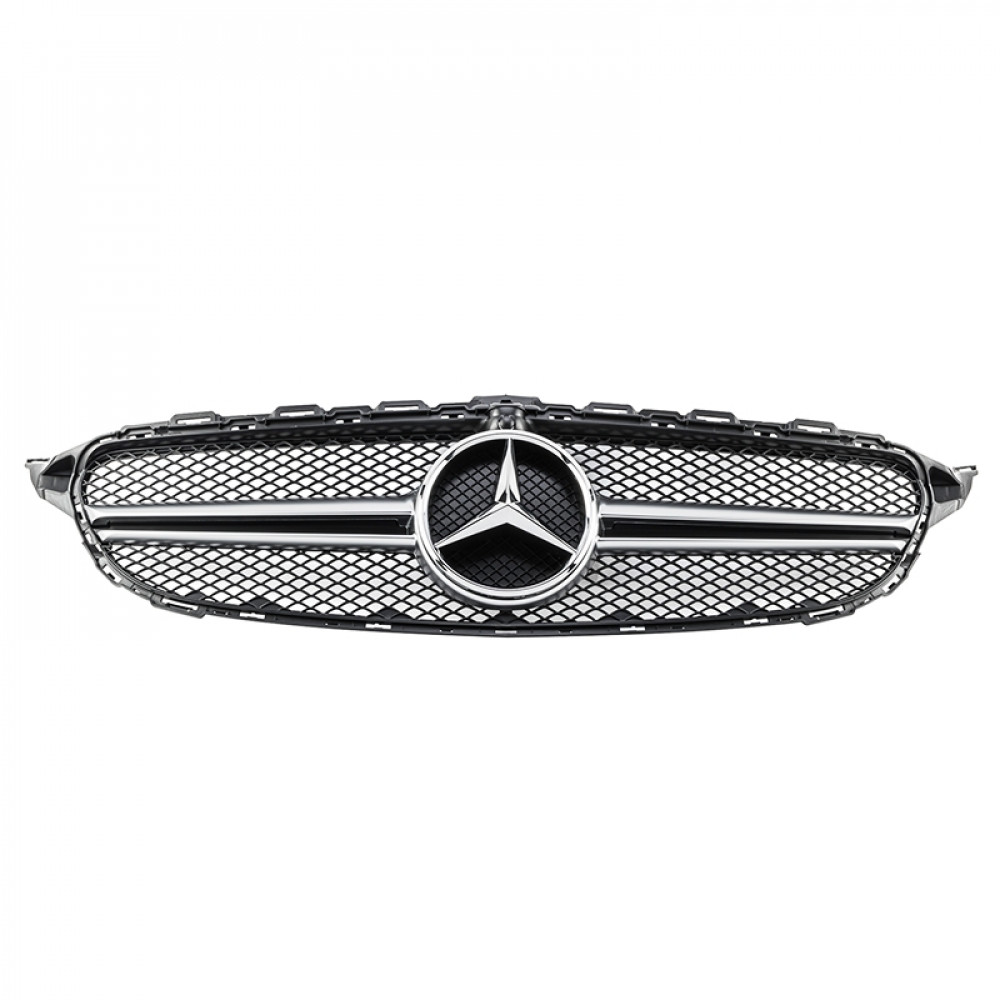 Решітка радіатора Mercedes C Class W205 стиль Avantgarde матовий хром