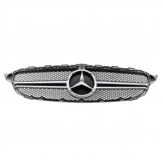 Решітка радіатора Mercedes C Class W205 стиль Avantgarde матовий хром