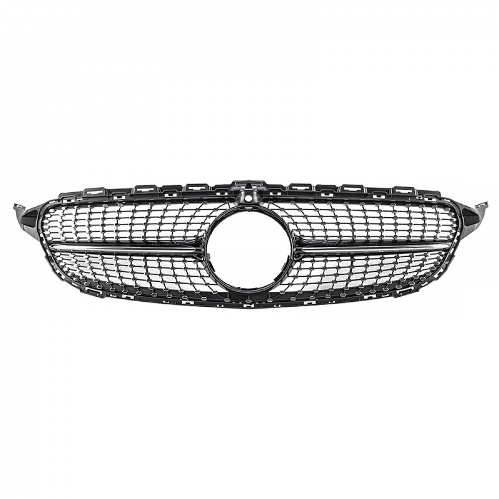 Решетка радиатора Mercedes C-klass W205 в стиле DIAMOND Black Chrome