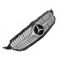 Решітка радіатора для Mercedes C-Class W205 (2014-2018) у стилі Diamond під камеру 360 (Black Chrome)