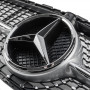 Решітка радіатора для Mercedes C-Class W205 (2014-2018) у стилі Diamond під камеру 360 (Black Chrome)
