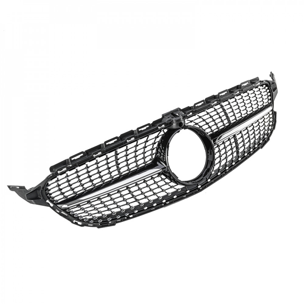 Решетка радиатора Mercedes C-klass W205 в стиле Avantgarde Black Matte Chrome