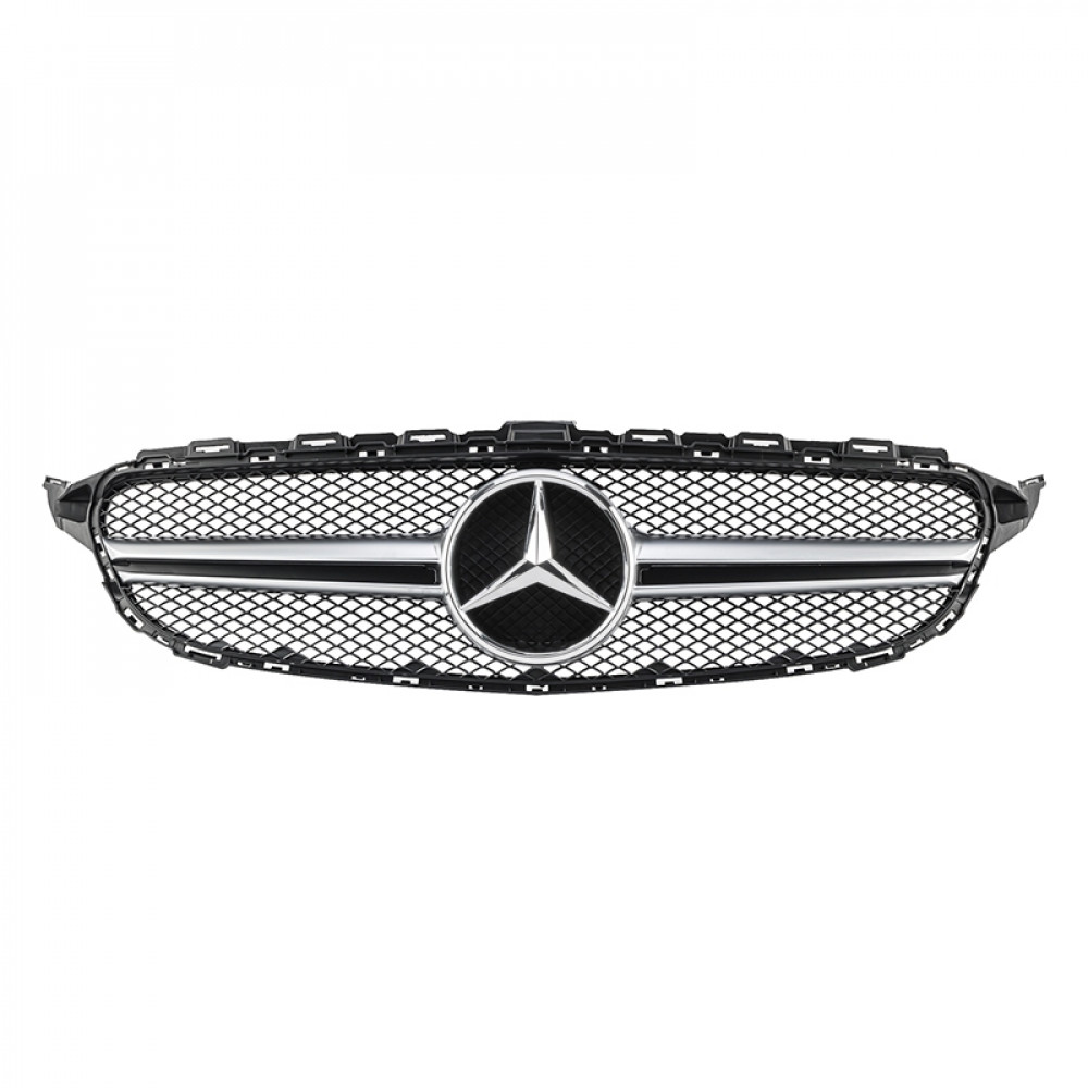 Решітка радіатора Mercedes C Class W205 Avantgarde чорний мат хром