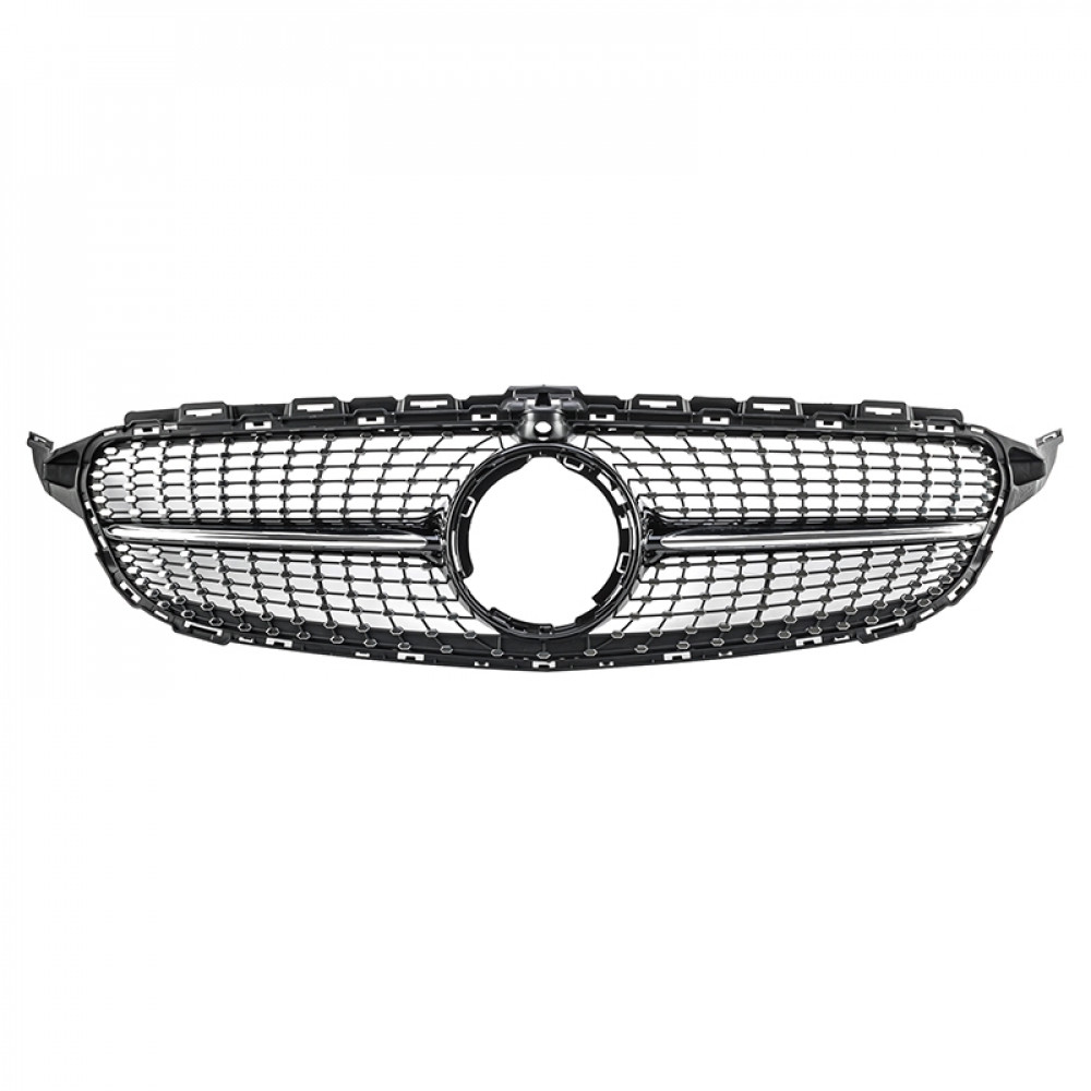 Решетка радиатора Mercedes C-klass W205 в стиле DIAMOND Black Chrome