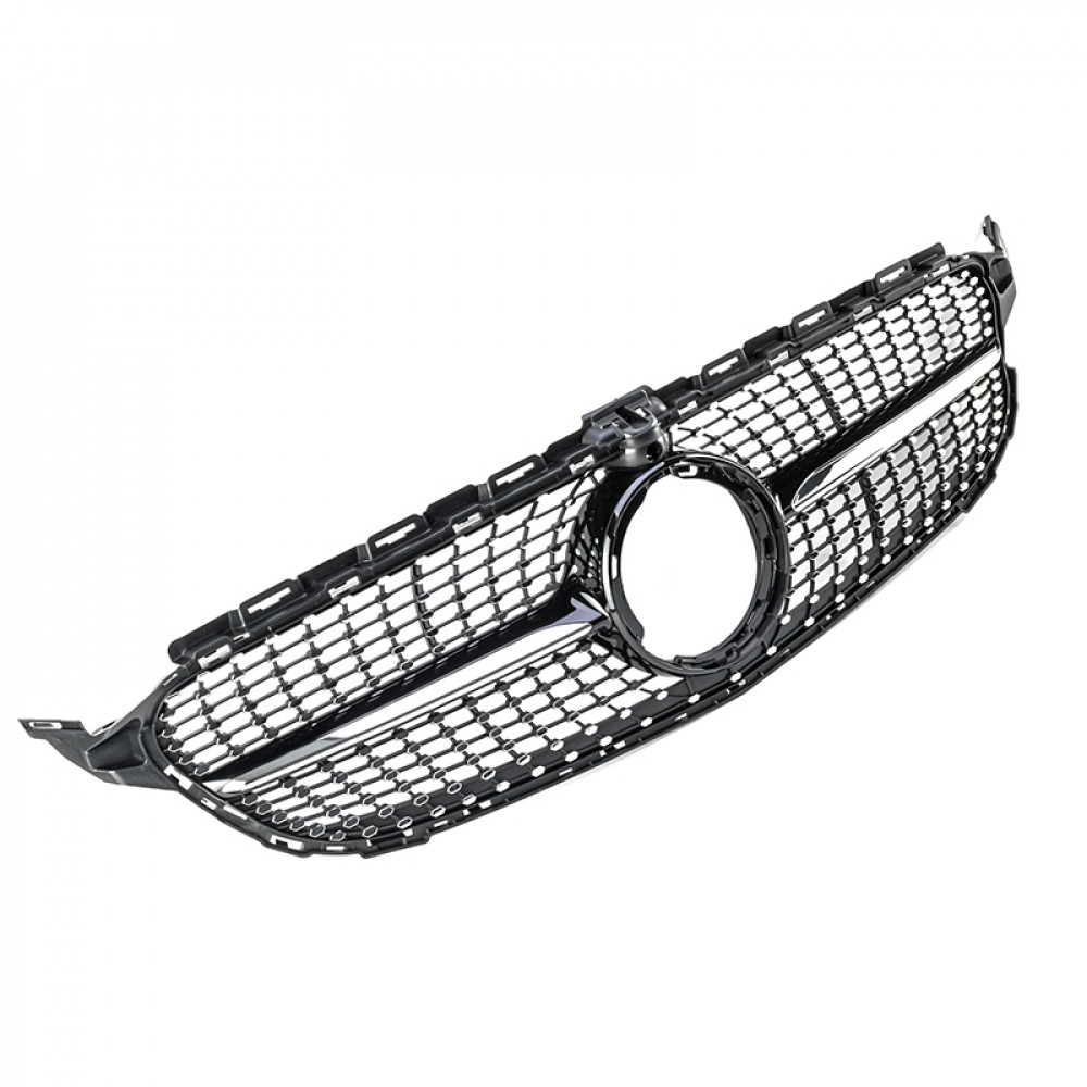 Решетка радиатора Mercedes C-klass W205 в стиле DIAMOND Black Chrome