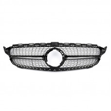 Решетка радиатора Mercedes C-klass W205 в стиле DIAMOND Black Chrome