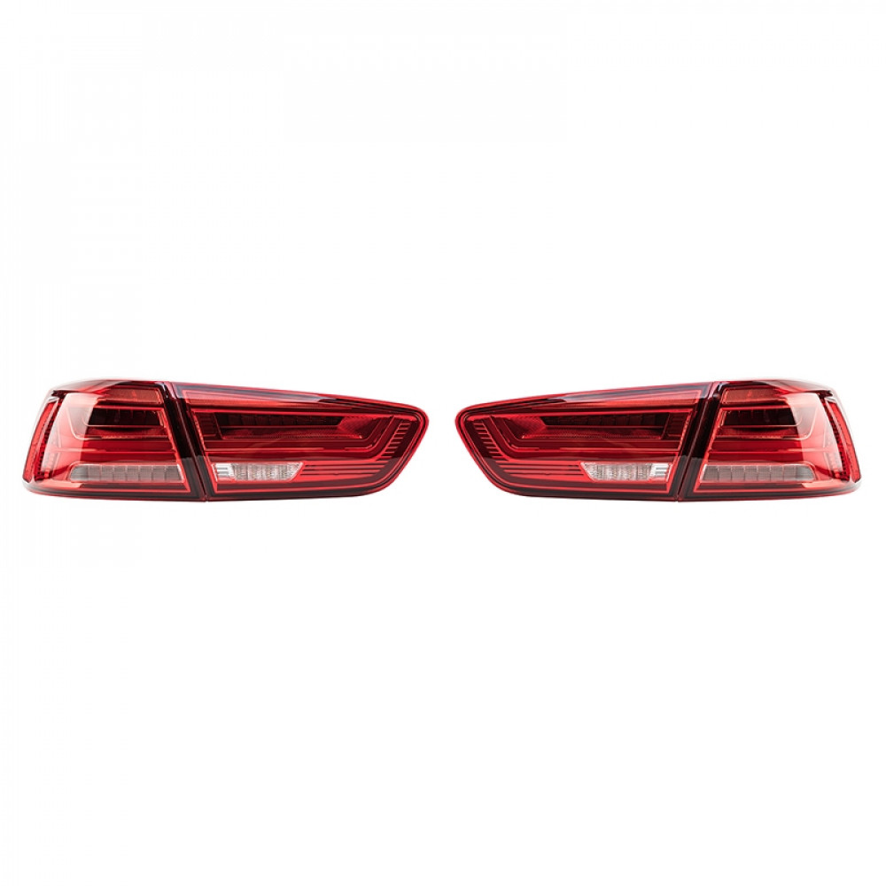 Задние диодные фонари (оптика) Mitsubishi Lancer X Red white в стили ауди