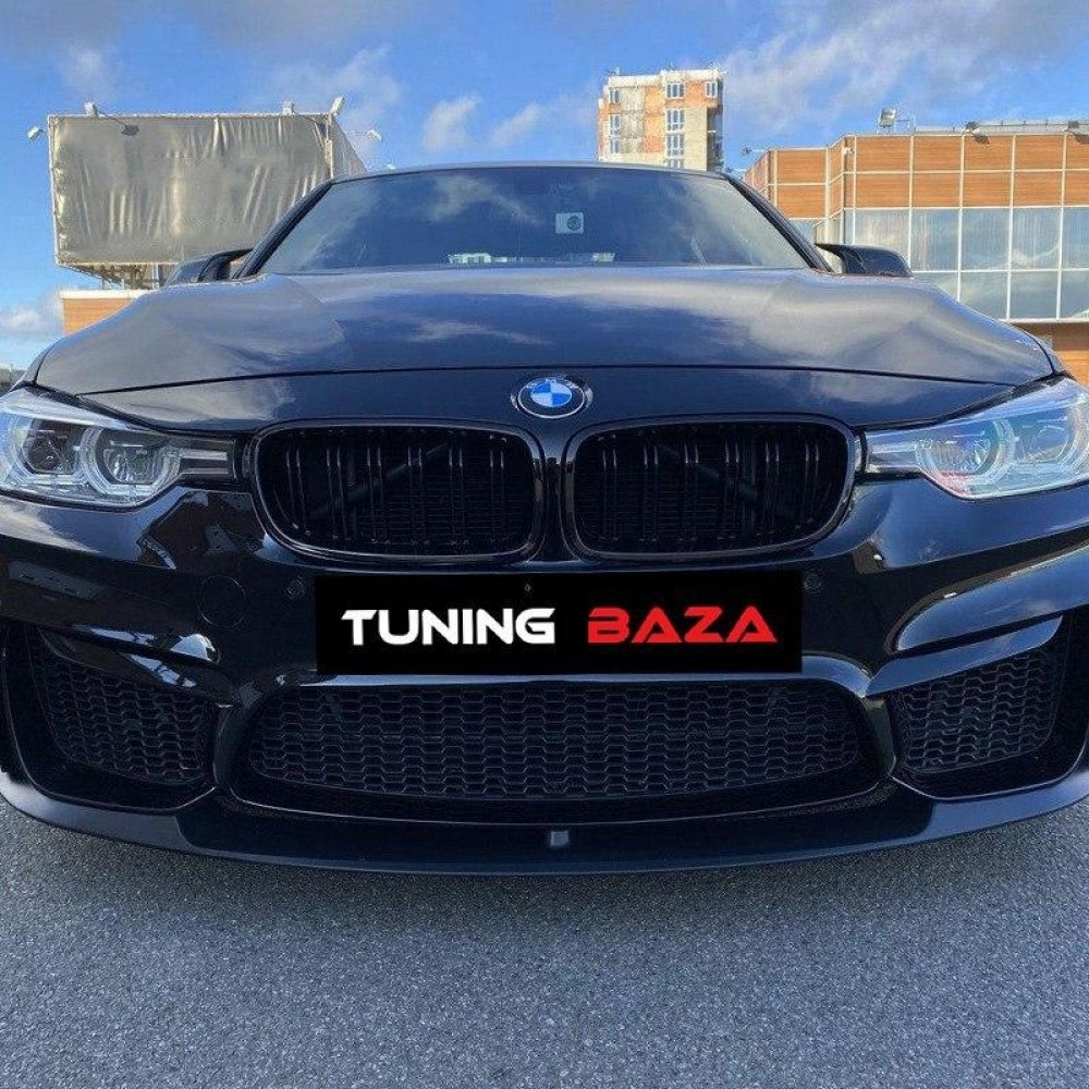 Бампер передний BMW 3 F30 / F31 в стиле М3 (2011-...) вырезы для парктроников (рамки птф и система омывателя заглушены)