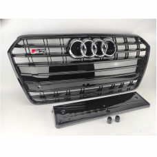 Решетка радиатора Audi A7 стиль S 2014-2016 Рестайлинг (SHADOWLINE)