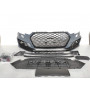 Бампер передний Audi A4 B9 (17-19) под ПДК, с вырезами для омывателя (черная решетка)