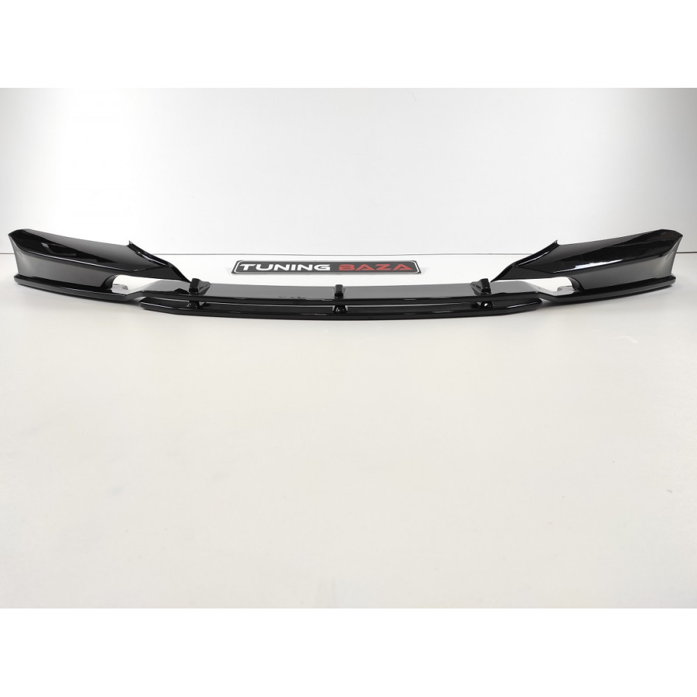 Сплитер переднего бампера M-Tech BMW F30/F31 М-Performance 3D Черный глянец (Китай)