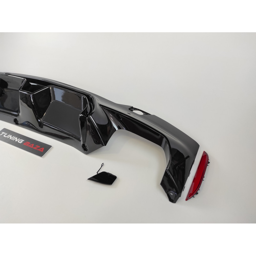 Диффузор (накладка) заднего M-TECH бампера BMW 5 G30 G31 LCI CS черный глянец
