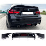 Диффузор заднего бампера BMW F30/F31 Performance Черный глянец LED