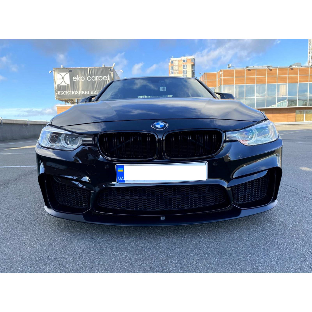 Решітки радіатора (ніздрі) BMW 3-Series F30/F31 (2011-2019) в стилі М3 Gloss Black (подвійні ребра)