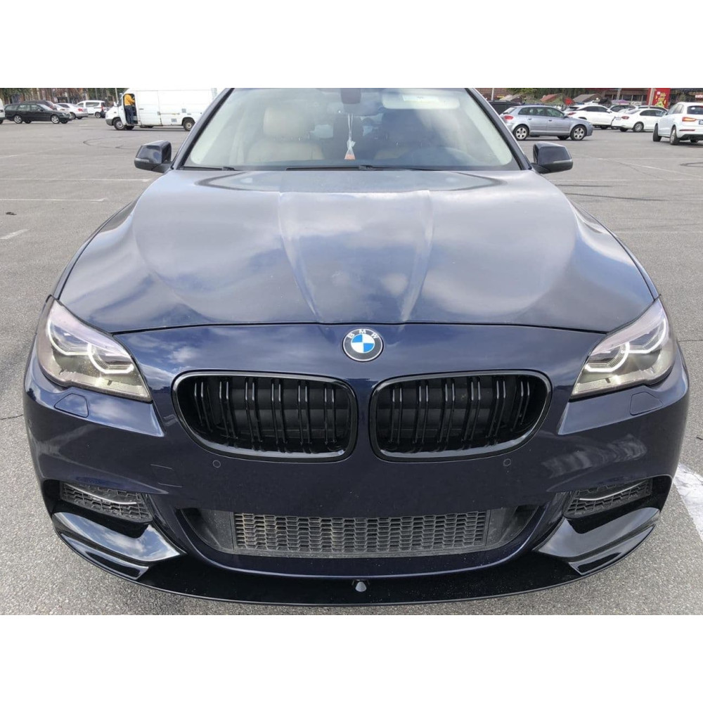 Диффузор (накладка) Переднего M-Tech бампера BMW F10/F11 М-Performance Черный глянец