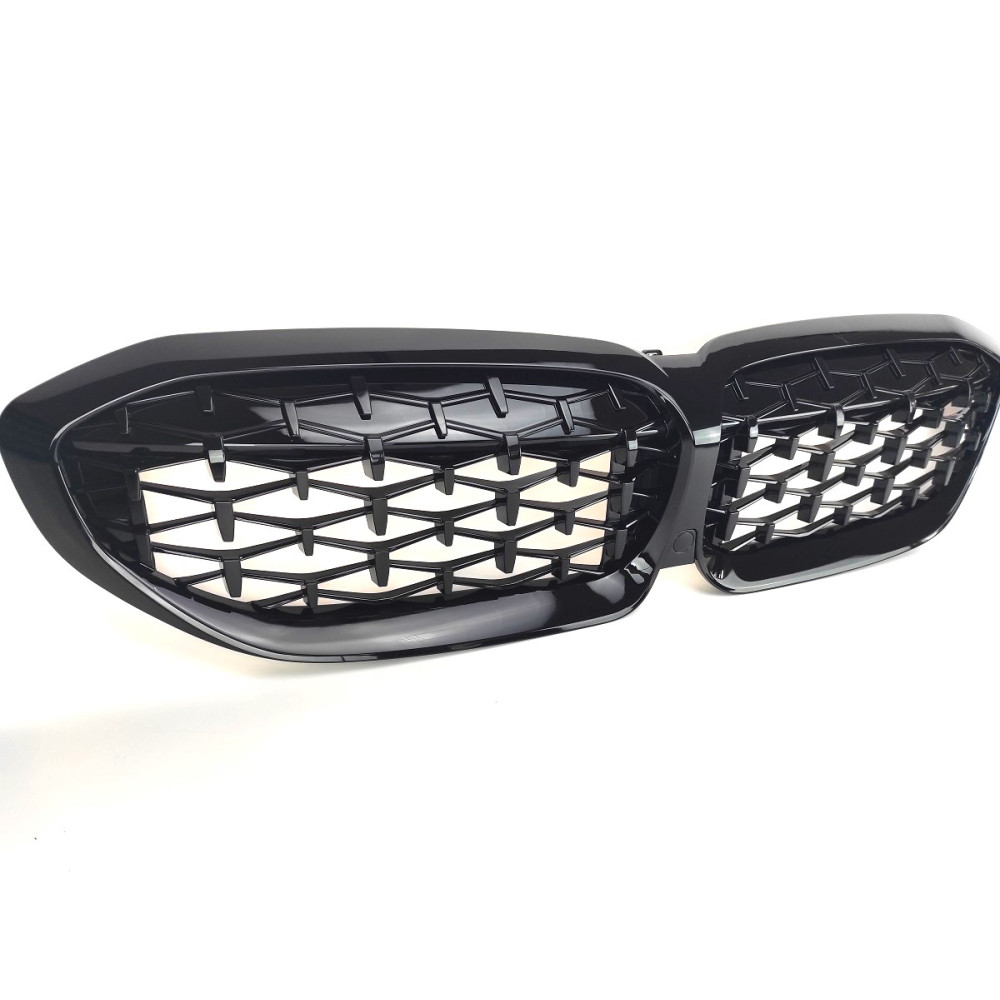 Решетка радиатора (ноздри) BMW 3 G20 G21 (Diamond Style) Gloss Black