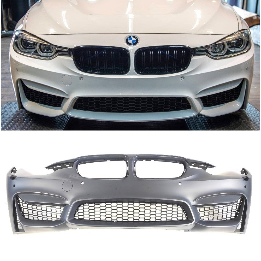 Бампер передній BMW 3-Series F30/F31 (2011-2019) в стилі М3 під PDC та омивачі, без ПТФ