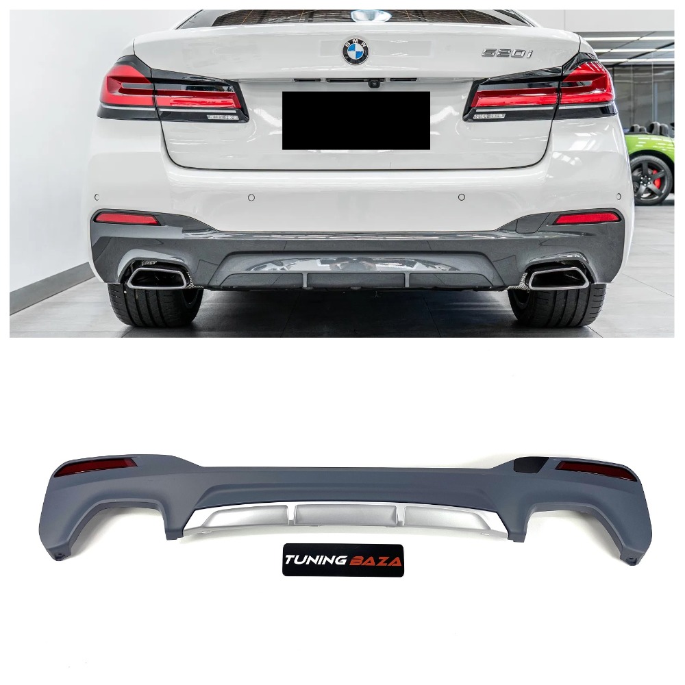 Диффузор заднего бампера BMW 5-Series G30/G31 (2020-2024) в стиле LCI M-Package