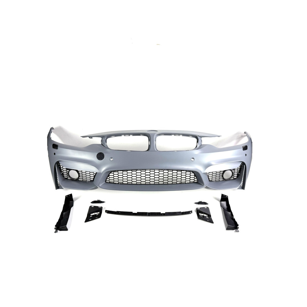 Бампер передній BMW 4 F32/F33/F36 (2013-2020) в стилі M4 під парктронік, омивачі, туманки