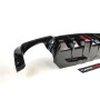 Диффузор (накладка) заднего бампера BMW F10/F11 LED LIGHT CS Style Черный глянец