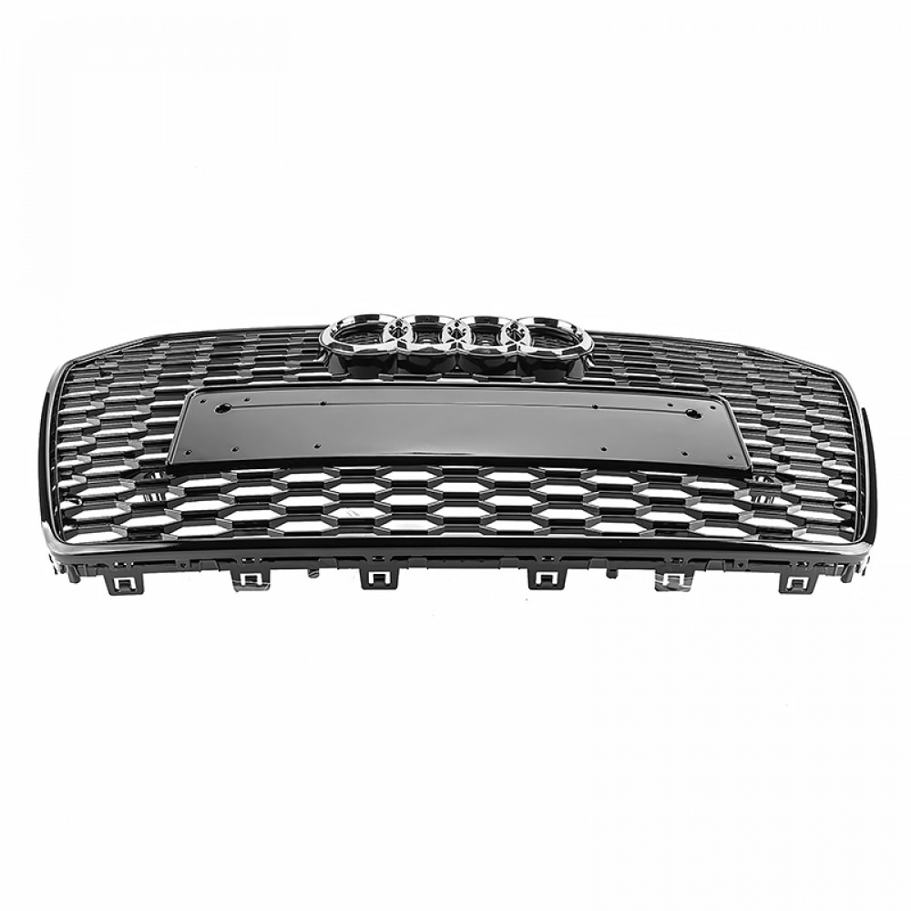 Решетка радиатора Audi A6 C7 стиль RS (Gloss Black) (2015-…) рестайлинг