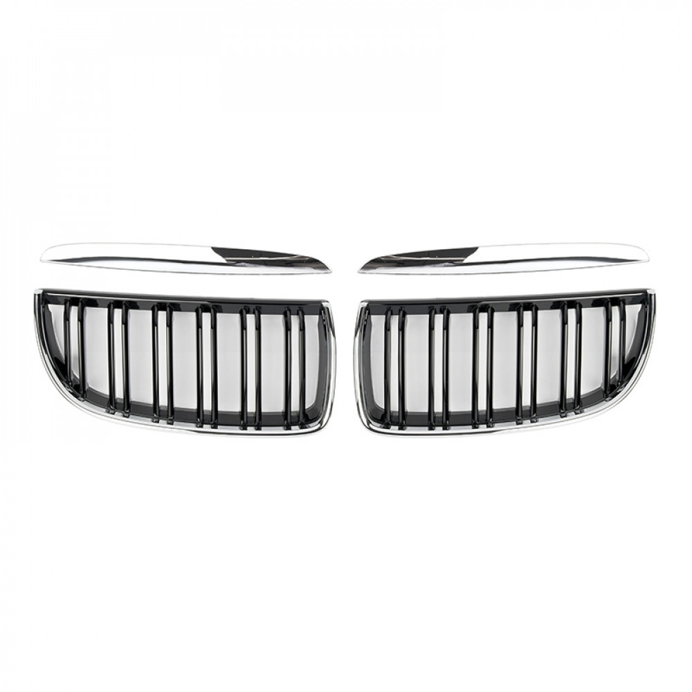 Решетка радиатора (ноздри) BMW 3-Series E90/E91 (2005-2008) в стиле M3-Look (Chrome/Gloss Black)