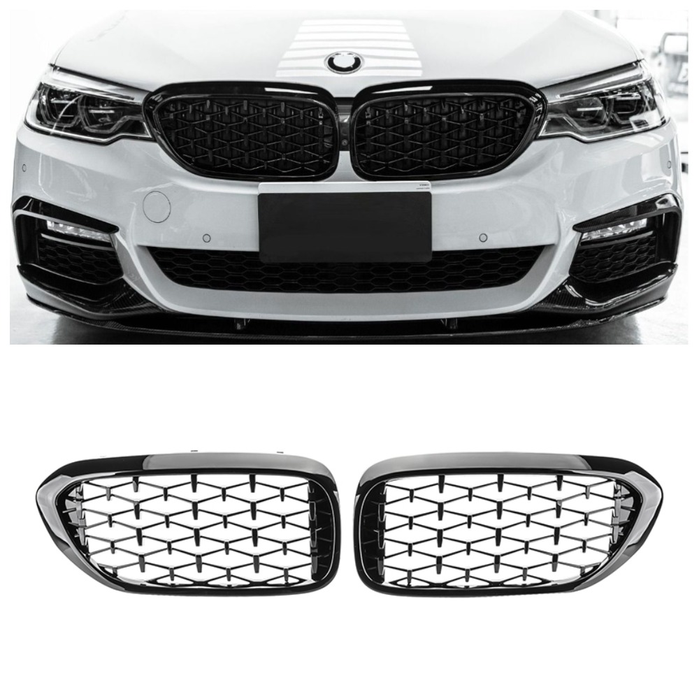 Решетка радиатора (ноздри) BMW 5-Series G30/G31 (2016-2020) в стиле Diamond