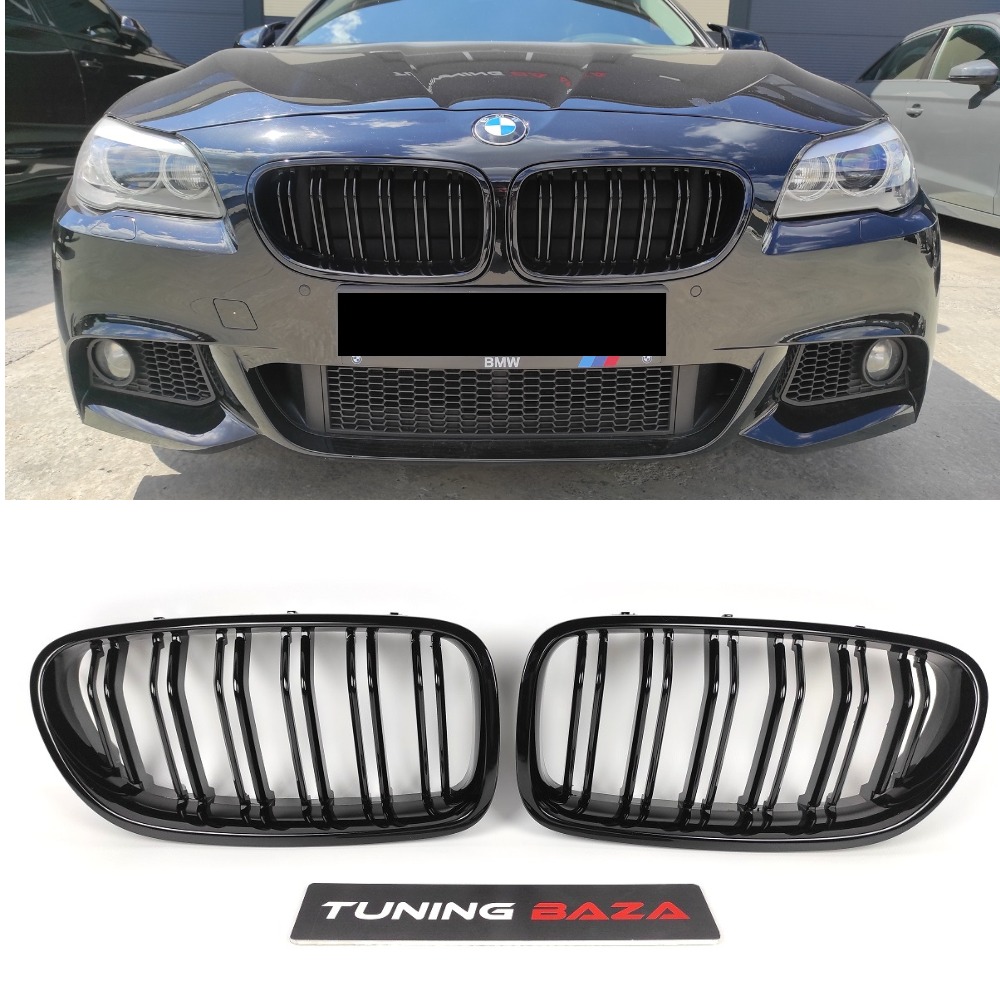 Решетки радиатора (ноздри) BMW 5 F10-F11 М5 Style Gloss Black
