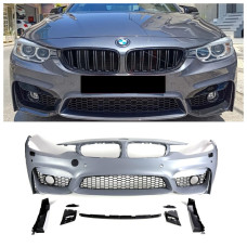 Передний бампер BMW 4 F32/F33/F36 (2013–2020) в стиле M4 под парктроник, омыватели, туманки