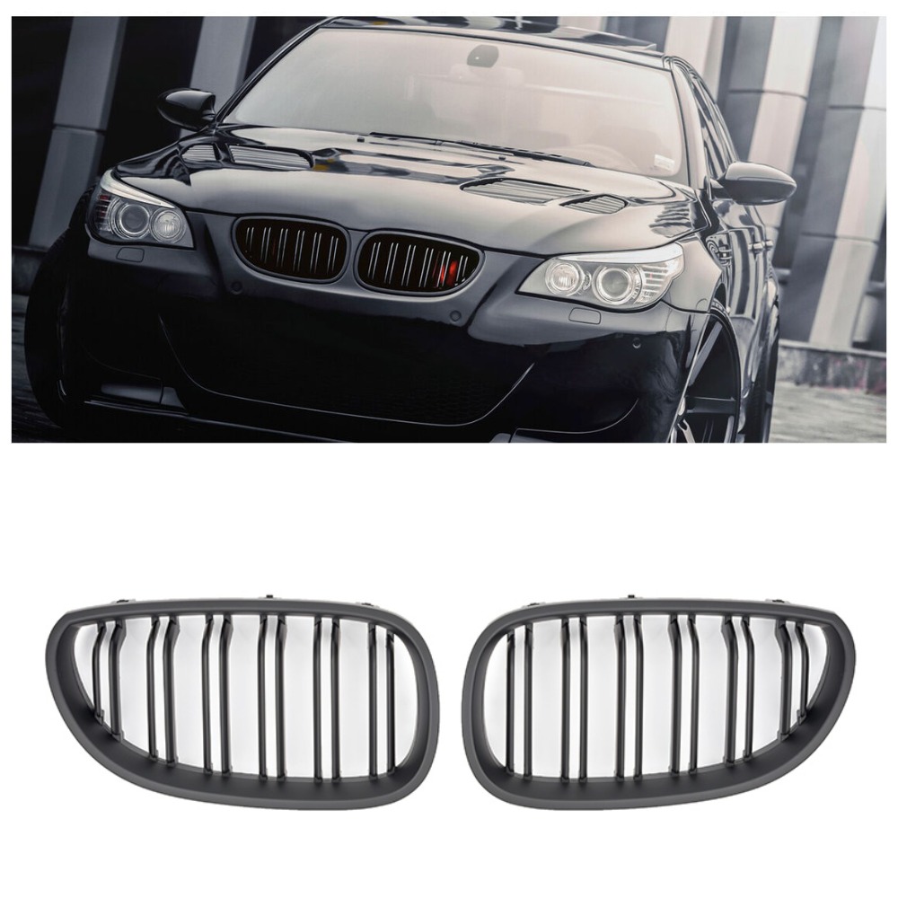 Решетки радиатора (ноздри) BMW 5-Series E60/E61 (2003-2010) в стиле M5 (черный мат)