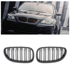 Решетки радиатора (ноздри) BMW 5-Series E60/E61 (2003-2010) в стиле M5 (черный мат) Решетки радиатора (ноздри) BMW 5-Series E60/E61 (2003-2010) в стиле M5 (черный мат)
