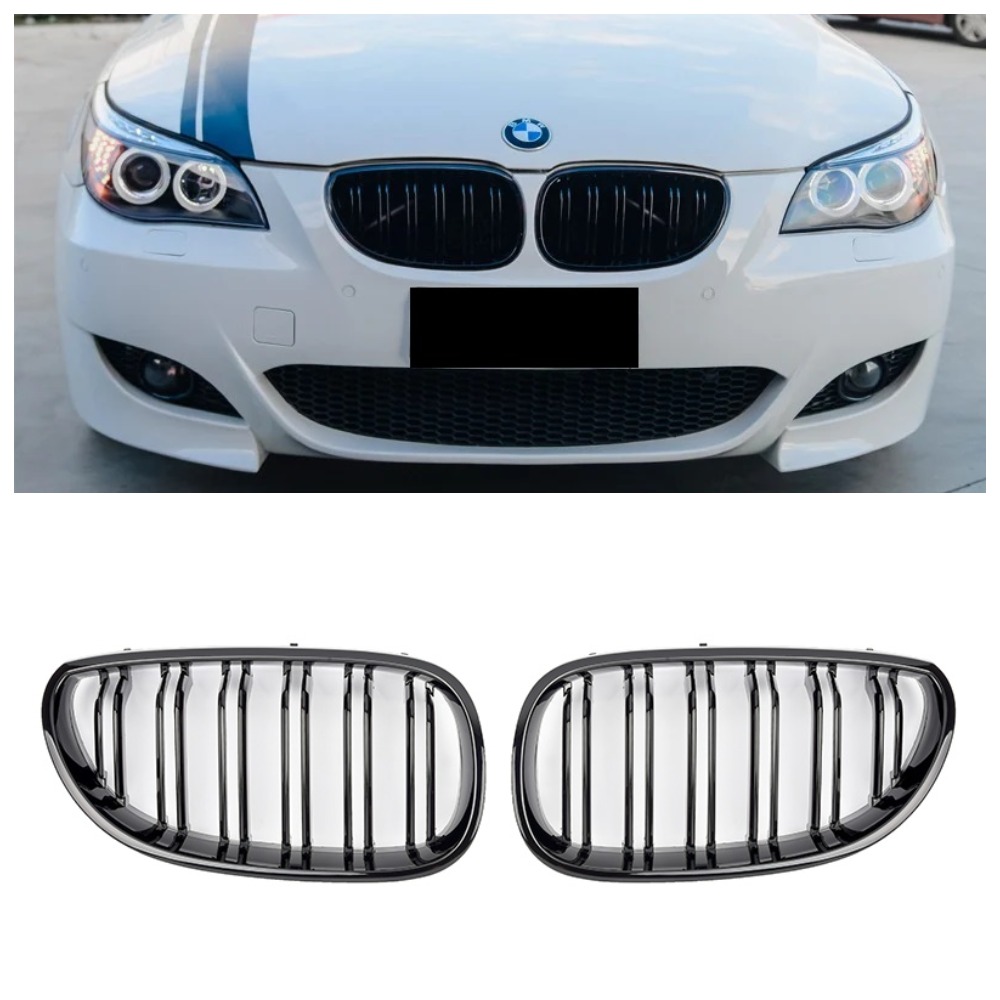 Решетки радиатора (ноздри) BMW 5-Series E60/E61 (2003-2010) в стиле M5 (Gloss Black)