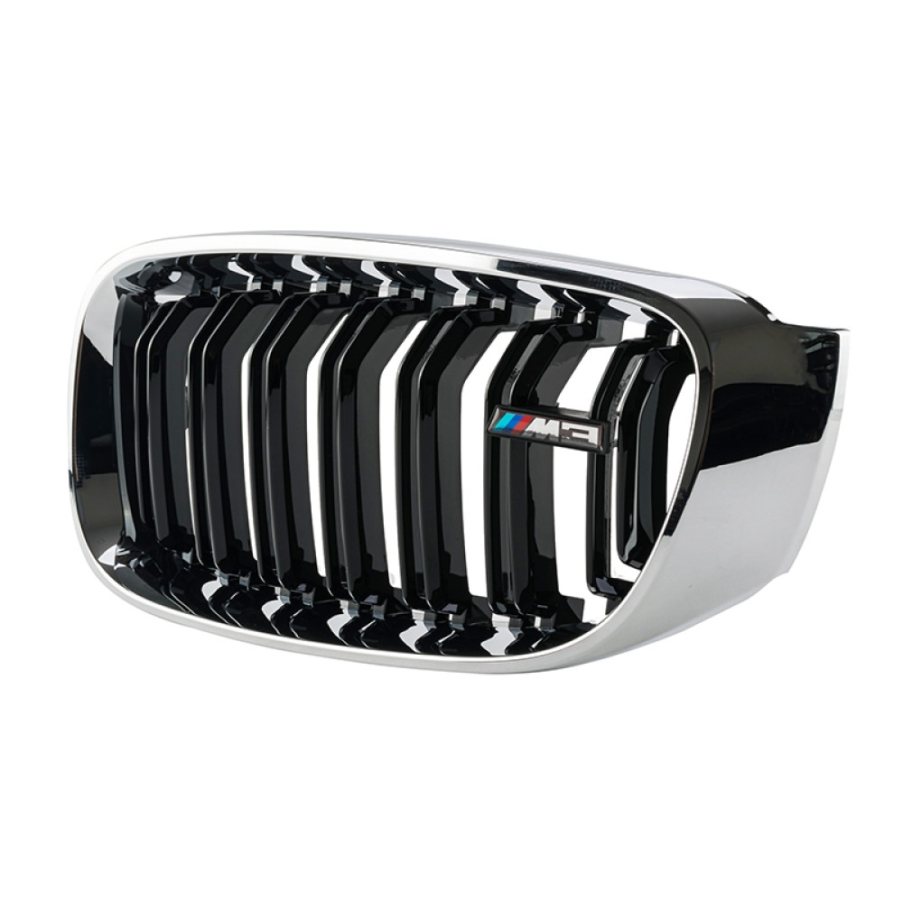 Решетки радиатора (ноздри) BMW 3-Series F34 GT (2013-2016) в стиле M3 (Gloss Black/Chrome)