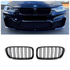 Решітки радіатора (ніздрі) BMW 3-Series F30/F31 (2011-2019) в стилі М3 Gloss Black (подвійні ребра) Решітки радіатора (ніздрі) BMW 3-Series F30/F31 (2011-2019) в стилі М3 Gloss Black (подвійні ребра)