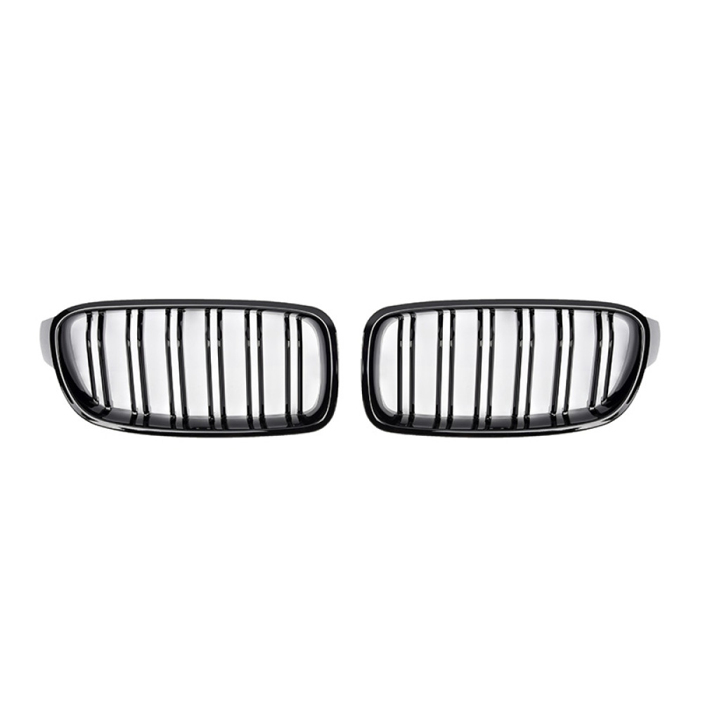 Решетки радиатора (ноздри) BMW 3-Series F30/F31 (2011-2019) в стиле М3 Gloss Black (двойные ребра)