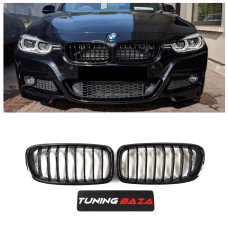 Решетки радиатора (ноздри) BMW 3 F30 F31 однореберные Черный глянець Решетки радиатора (ноздри) BMW 3 F30 F31 однореберные Черный глянець