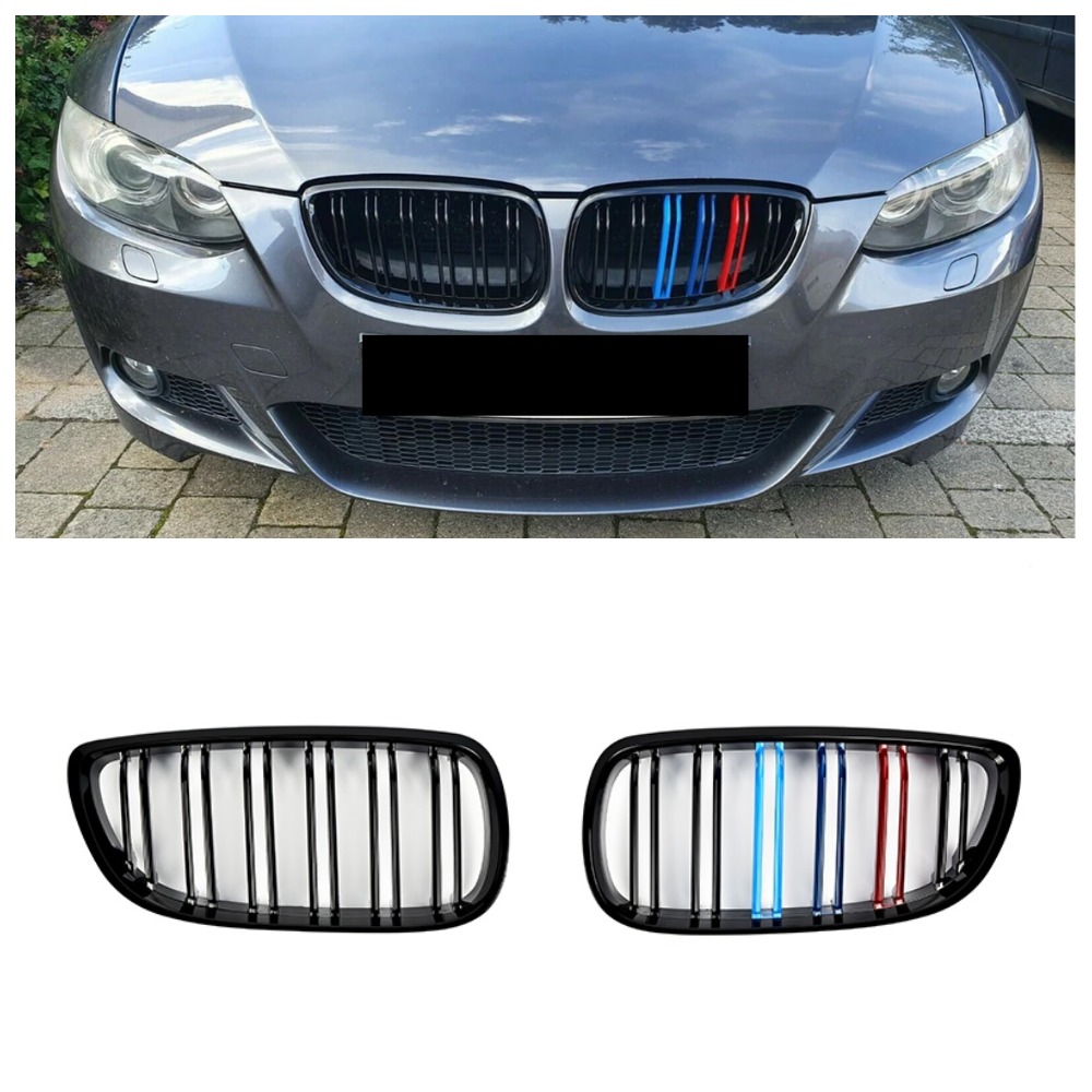 Решітка радіатора (ніздрі) BMW 3-Series E92/E93 (2007-2010) в стилі M3 (подвійні ребра)