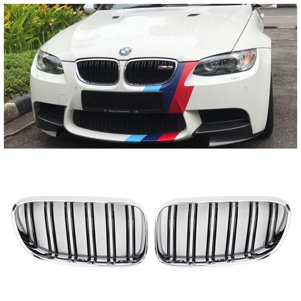 Решетка радиатора (ноздри) BMW 3-Series E92/E93 LCI (2010-2013) в стиле M3 Gloss Black/Chrome